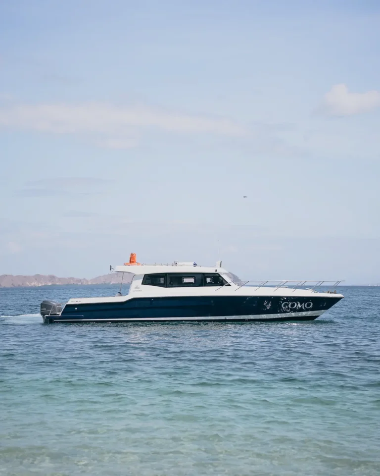 Profile view of Como speedboat in Komodo waters
